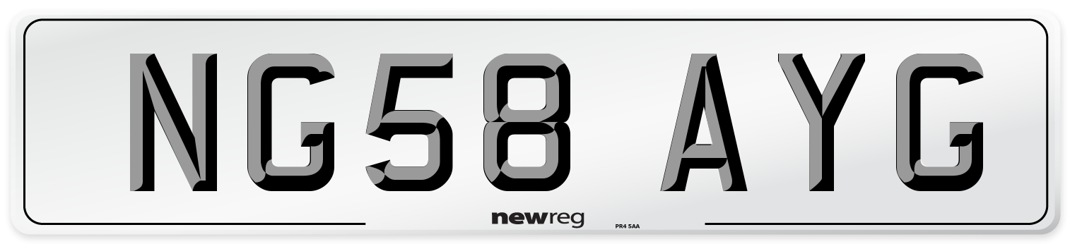NG58 AYG Number Plate from New Reg